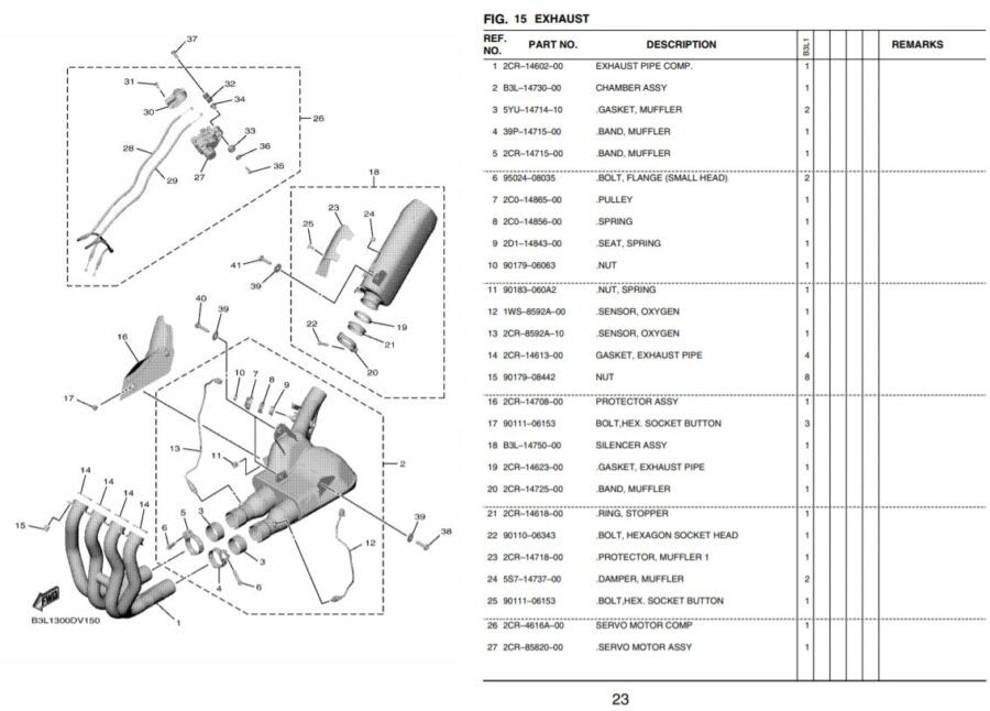 YZF-R1 2020- Exhaust Group OEM Parts