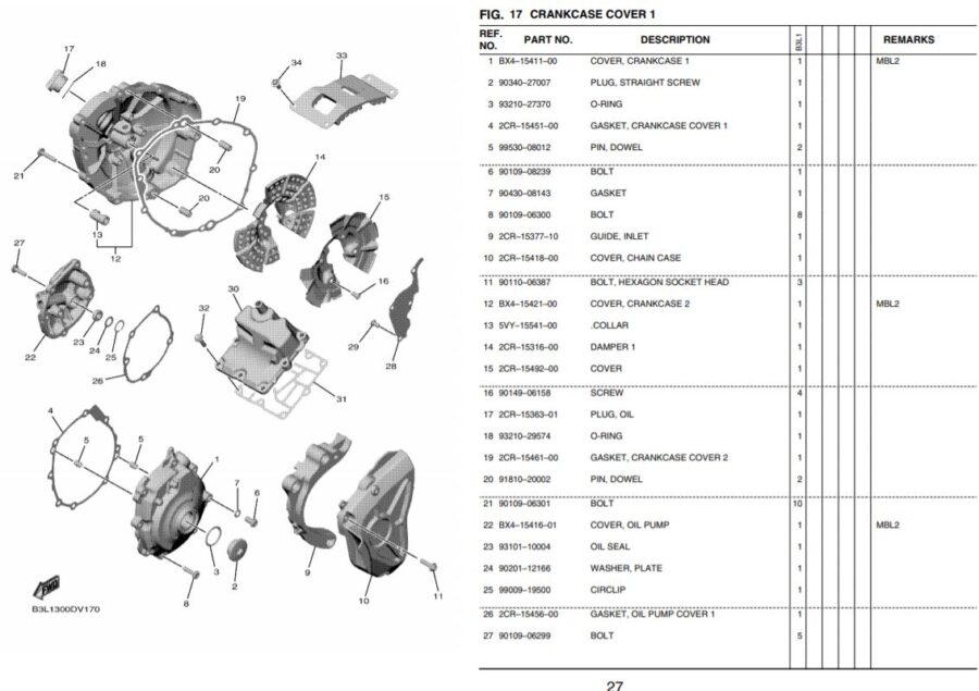 YZF-R1 2020- Crankcase Covers OEM Parts