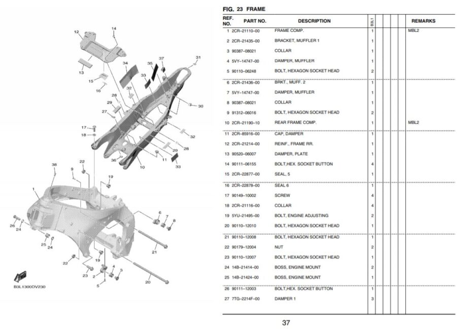 YZF-R1 2020- Framegroup OEM Parts